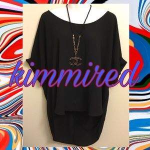 Black Hi-Lo S/S Dress Shirt ~ 3X ~ GUC